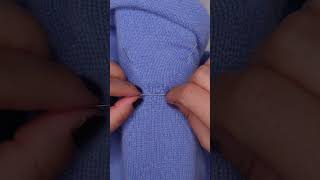 Perfect hole repair  blue cardigan repaired by Cashmere Clinic [upl. by Arramat]