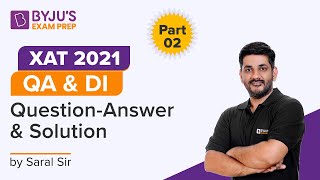 XAT 2021 Questions with Solutions Part 2  QA amp DI Solutions Discussed  Saral Nashier  Gradeup [upl. by Esilrahc90]