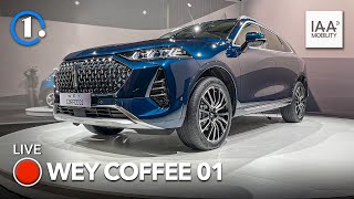 Il SUV premium PLUGIN da 150 km in elettrico con la TELECAMERA che ti legge il viso  WEY COFFEE 01 [upl. by Ayekim167]