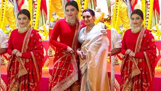 Aishwarya Rais grand Entry with Rani MukherjiJaya Bachchan at Durga Puja celebration 2023 [upl. by Uhthna]