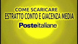 Come scaricare Giacenza MediaEstratto Conto Poste Italiane aprile 2021 [upl. by Bourne]