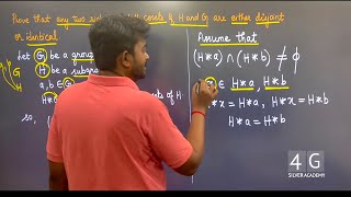 Any two right or left cosets of H and G are either disjoint or identical Discrete Maths Unit 4 [upl. by Norred]