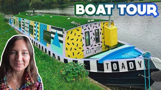 AMAZING Canal Boat TOUR  House Boat Walkthrough [upl. by Myers]