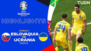 HIGHLIGHTS  Eslovaquia vs Ucrania  UEFA EURO 2024  J2  TUDN [upl. by Claretta]