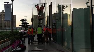 How We Manually Install Oversized Glass [upl. by Airtemed]