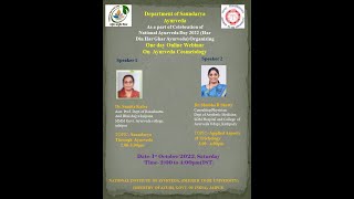 One day Online Webinar On Ayurveda Cosmetology [upl. by Gonnella]