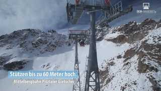 Fahrt mit der Mittelbergbahn am Pitztaler Gletscher [upl. by Boniface]