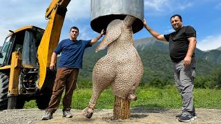 Roasting a Whole Giant Ostrich Under a Barrel The Unique Recipe Taking the Internet by Storm [upl. by Coray675]