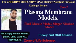 Plasma Membrane Models Fluid Mosaic ModelCSIRGATERPSCMPPSCHPSCBPSC PGT BIOLOGY ZOOLOGYBOTANY [upl. by Pudendas]