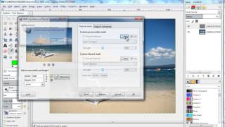 Contentaware resizing in GIMP Liquid rescale [upl. by Harbird]
