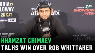 Khamzat Chimaev quotI didn’t mean to break Robert Whittakers chinquot  UFC 308 Post Fight Presser [upl. by Belcher193]