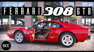 FERRARI 308 GTB QV 1983  Test Drive in top gear  Quattrovalvole V8 Engine sound  SCC TV [upl. by Atronna184]