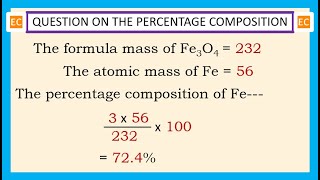 OQV NO – 321 What is the percentage composition of iron Fe in the compound Fe3O4 [upl. by Eenitsed]