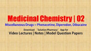 Medicinal Chemistry II 82 Miscellaneous Drugs  Phenacetine Diperodon Dibucaine  BPharmacy 5th [upl. by Ailel]