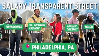 How Much Do You Make Philadelphia PA📍Salary Transparent Street ™️ [upl. by Aneetak701]