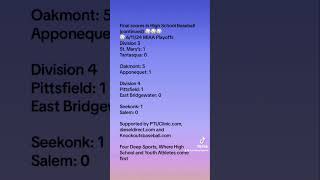 Final scores in High School Baseball ⚾️ MIAA Playoffs Div 14 61124 fourdeepsportstalk [upl. by Aihsei]