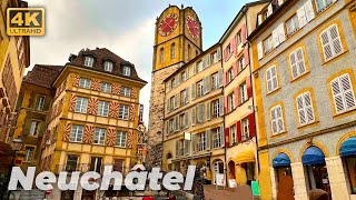 Walking Tour Neuchâtel Switzerland 4K [upl. by Richel]