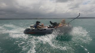 Crossing Bideford bar in tiny inflatable boats [upl. by Nosraep]