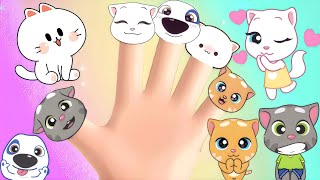 Tom Finger Family Song  Kids Video Games and Nursery Rhymes  The Talking Tom  Tom And Family Cat [upl. by Otrebcire]