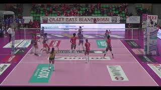 Madi Kubik  Cuneo vs Pinerolo Volleyball Highlights [upl. by Ahsirtal]