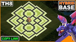 NEW TH8 TrophyHybrid Base 2024 COPY LINK  Clash of Clans [upl. by Anirrok222]