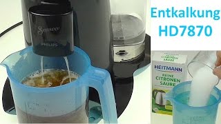 Richtig Entkalken und Reinigen  Philips Senseo HD7870 Twist Kaffeepadmaschine [upl. by Pernell672]