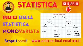 Corso di Statistica  Indici della statistica monovariata  Andrea il Matematico [upl. by Derf621]