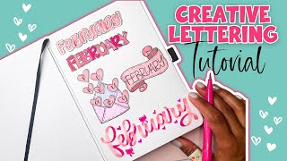 5 Creative ways to letter February  Bullet Journal Ideas for Beginners [upl. by Zumwalt]