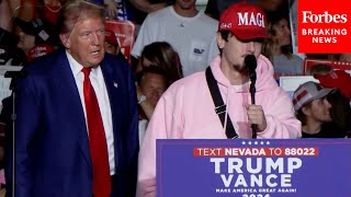 We Need Trump Back Really Bad Bryce Hall Joins Trump On Stage At Rally In Las Vegas Nevada [upl. by Nalyorf]