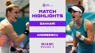 Maria Sakkari vs Bianca Andreescu  2023 Miami Round 2  WTA Match Highlights [upl. by Orodoet611]