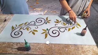 Handmade Glass Etching Designing Works by an Artist in Amazing Way Small Scale Industry [upl. by Eatnahc]