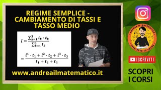 REGIME SEMPLICE  TASSO MEDIO  Matematica Finanziaria [upl. by Itsirk]