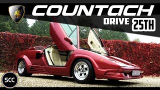 LAMBORGHINI COUNTACH 25th Anniversary 25 1989  Test drive in top gear  V12 Engine sound  SCC TV [upl. by Aneladgam]