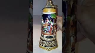 Vintage Musical Swiss German Beer Stein Plays quotDER FROHLICHE WANDERERquot quotTHE HAPPY WANDERERquot [upl. by Amak]