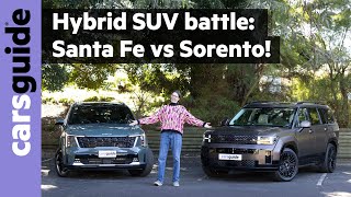 Hyundai Santa Fe Hybrid vs Kia Sorento HEV 2025 comparison review Which hybrid family car is best [upl. by Byrdie]