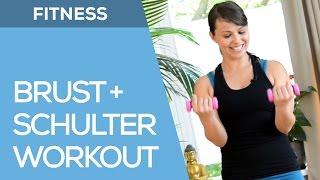 Fitness Anfänger Workout für Brust Schulter Arme amp Rücken  mit Hanteln  Fit mit Anna  HD [upl. by Louanne]