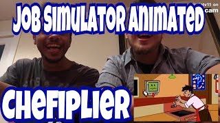 JOB SIMULATOR ANIMATED REACTION Markiplier Reaction Feat GFMS [upl. by Kessia]