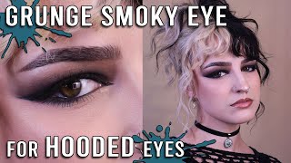 how to do grunge smoky eye for hooded eyes  in depth makeup tutorial [upl. by Thamos]