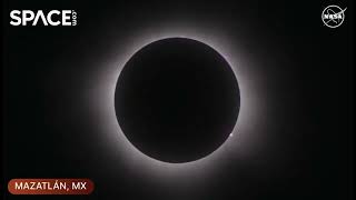 Totality 2024 solar eclipse peaks over Mexico  See the first view [upl. by Tab]