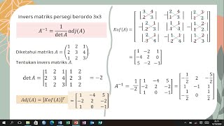 Matematika Kelas 11  Determinan dan Invers Matriks Ordo 3x3 [upl. by Crosby]