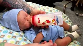 First Feeding of Silicone Full Body Baby [upl. by Anekam]