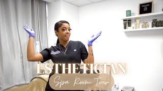 Esthetician Room Tour  My Spa Suite  Amazon Esthetician Supplies  Aveda Alumni [upl. by Llednahc]