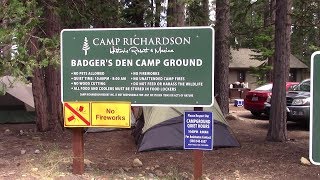 Camp Richardson Tent Camping Badgers Den [upl. by Marcel]