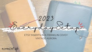 My Everyday Planner Setup  Etsy Inserts Inside of a Franklin Covey Vintage Aurora [upl. by Eissim]