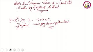 Roots and Extremum Values of a Quadratic Function by Graphical Method with Geogebra [upl. by Larrie]