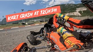 Kart crash at 120kph [upl. by Akinas]