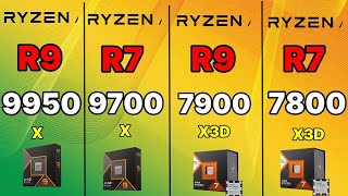 R9 9950X VS 7900x3d vs 7800x3d VS R7 9700X VS i9 14900K VS R9 7950X RYZEN 9000 series ZEN 5 [upl. by Nyra]