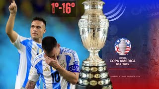 CLASSIFICAÇÃO FINAL DA COPA AMÉRICA 2024  1°  16°  Campanhas [upl. by Attirehs383]