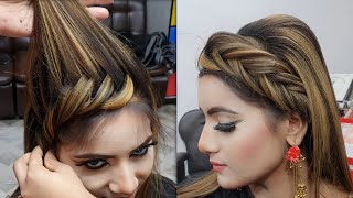 Most Beautiful Side Puff Hairstyle TRICK for Wedding or party  Lashes Beauty Parlour [upl. by Dett]