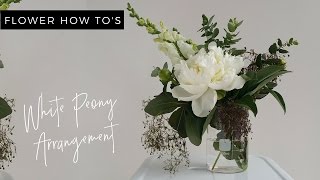 HOW TO DIY White Peony Arrangement [upl. by Francoise856]